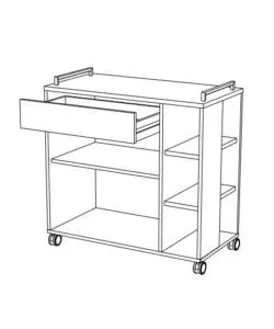 CARRELLO MULTIFUNZIONE ROVERE E NERO, 78,4X40X79 CM